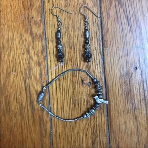 Antique handmade bracelet and earrings